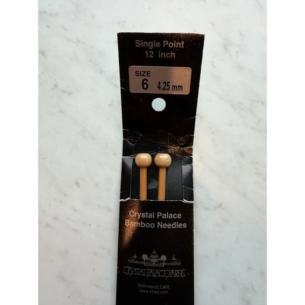 Crystal Palace‎ Bamboo Single Point Knitting Needles Lot 3 Pairs Natural Wood